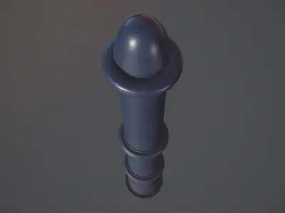 Barrier Bollard pack 5 Blue v1 Low-poly 3D model