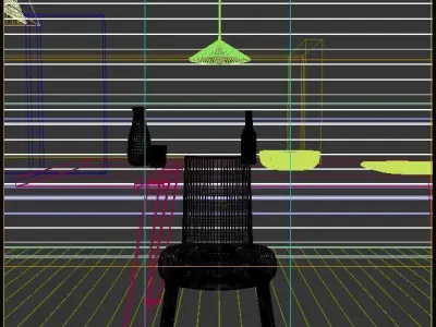 Wood Lodge Interior scene 3D model