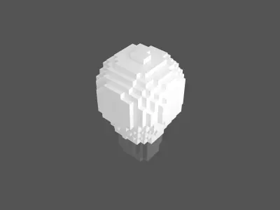 Voxel Light Bulb v1 001 Low-poly 3D model