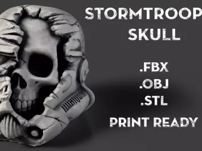 Star Wars Stormtrooper Skull Hybrid - Detailed 3D Model 3D print model