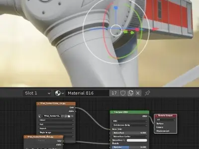 Windpark in the Valley Scene Low-poly 3D model