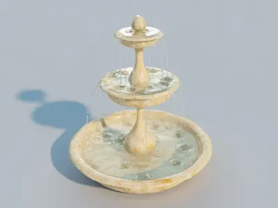Water fountain with 10 seconds of flowing water 3D model
