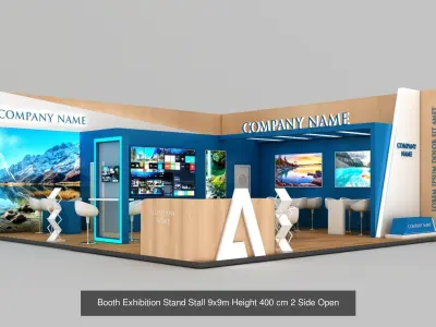 5 Exhibition Stand Stall Booth 3D model Collection 3D Model Pack