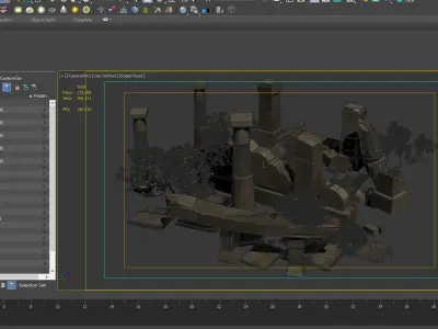 temple ruin ruins  rocks exterior stones damaged highpoly  3D model