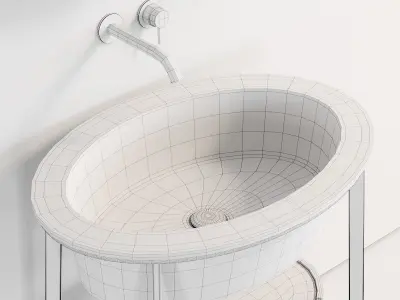 Ceramica Cielo Catino Ovale Washbasin set 2 Low-poly 3D model
