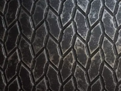 Dark Scratched Sci-Fi Hexagonal Plating PBR SEAMLESS Texture