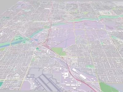 Cityscape Bakersfield California United States 3D model