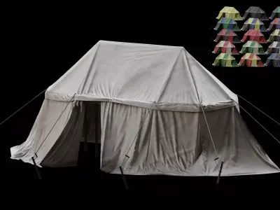 Medieval Tent 01 Low-poly 3D model