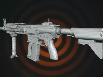 Battle-Hardened Arsenal Tactical Military Weapon  3D model