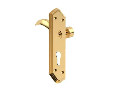 Wentworth Door Handle Brass 3D model
