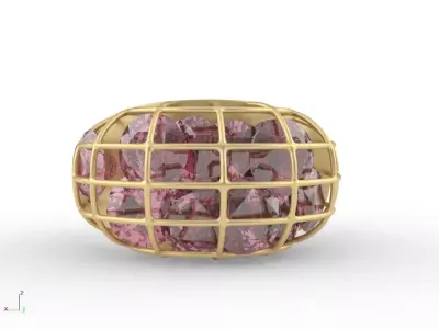 Diamonds in a Cage Ring Anello Gabbia  3D print model