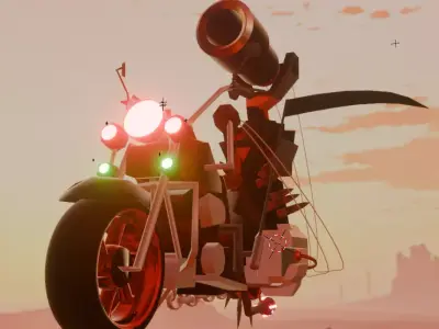 The motorcycle of death Low-poly 3D model