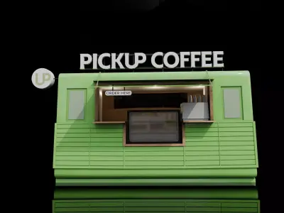 Modern Coffee Kiosk Free low-poly 3D model