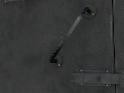 metal prison door Low-poly 3D model