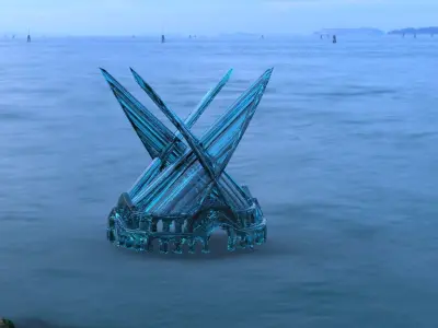 Sci fi dome for Ocean 3D model