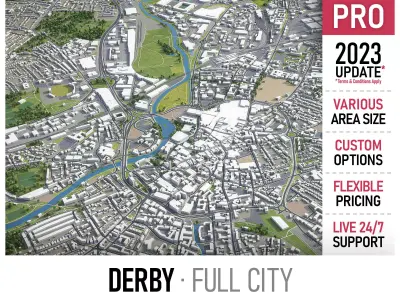 Derby - 3D City Model Low-poly 3D model