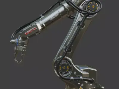 Industrial Robotic Arm PBR 3D Model High Detail 3D model