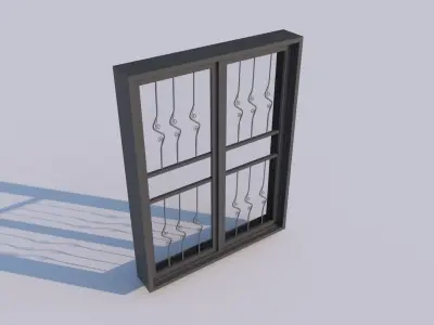 Modern Railing for Building Low-poly 3D model