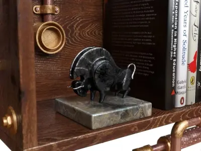 Steampunk Industrial Wall Shelf  3D model