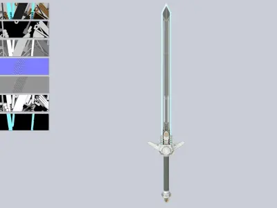 Scifi sword Low-poly 3D model