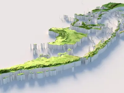Indonesia Terrain Country 3D model