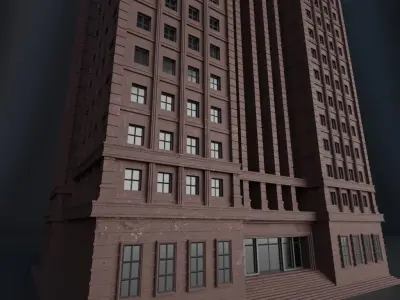 SKYSCRAPER CITY BUILDING 08 Low-poly 3D model