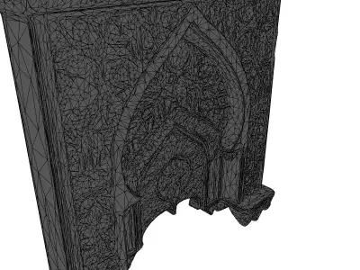 Ornate Islamic Architectural Arch Panel Low-poly 3D model