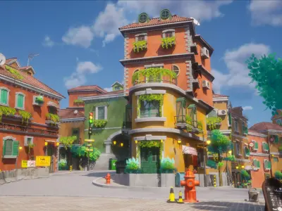 Solivara Stylized City Pack UE5  Low-poly 3D model