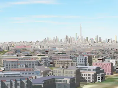 Dubai City Full Low poly Low-poly 3D model