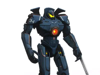 Gypsy Danger Jaeger 3D Model  Pacific Rim Mark-3 Hero Jaeger Low-poly 3D model