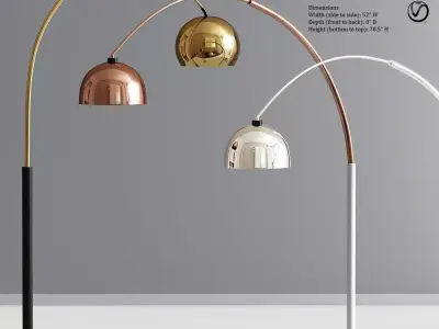 Modern Pacific Coast Arc Floor Lamp 3D model