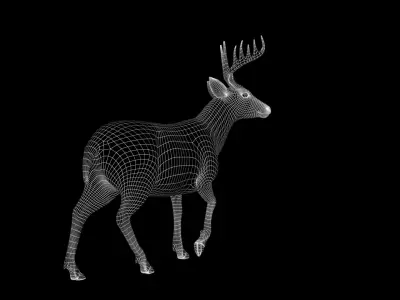  Deer Animated fur UNREAL project Maya base rig 