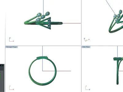Solitaire Wedding Engagement Women Light Weight Rings 3D print model 3