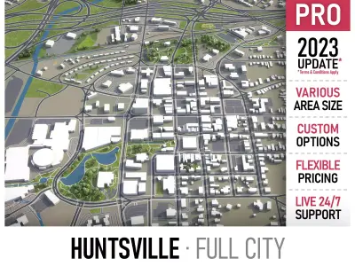 Huntsville Low-poly 3D model
