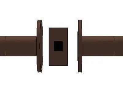 simple modern brass lever door handle Low-poly 3D model