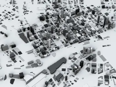 Melbourne Downtown and St Kilda Streets and Buildings 3D model