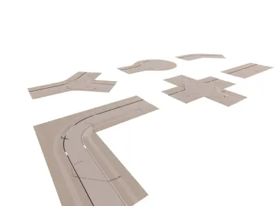 Road Pack - Extended-City Roads 3D model 3