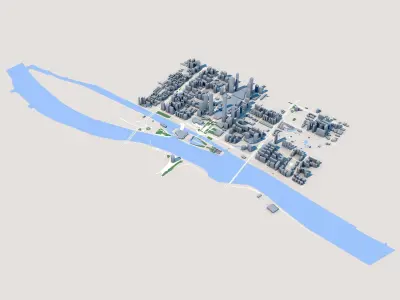 Guangzhou CTF Finance Centre Canton Tower Guangzhou China 3D model