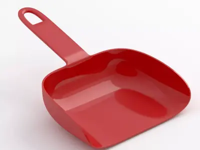 Red plastic dustpan 3D model