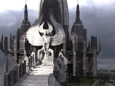 Ancient deity Steampunk Emperor Walkways 3D model
