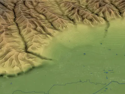 Salt Lake City - Topography Terrain Low-poly 3D model