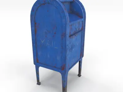 Mailbox Lowpoly Weathered PBR Low-poly 3D model