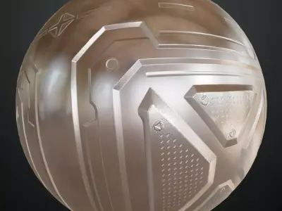 Silver Sci-fi Metal Plate PBR Seamless Texture