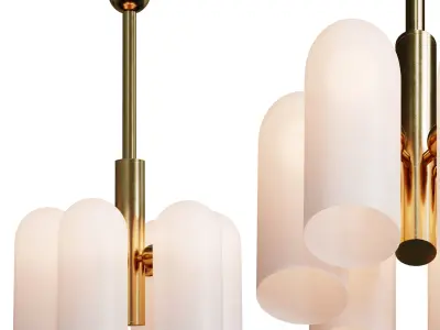 CEILING LIGHT ODYSSEY 3 LACQUERED BURNISHED BRASS Low-poly 3D model