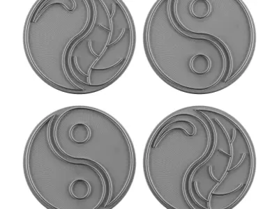 Yin And Yang Neon Sign 3D model