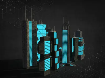 Sci-Fi Building Pack 3D model