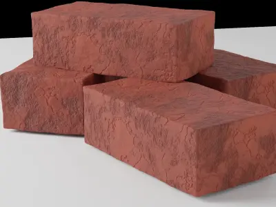 Procedural Brick Material Free 3D model