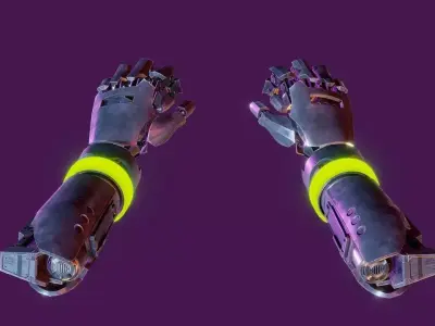 Cyberpunk VR Hands  Low-poly 3D model