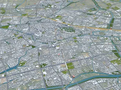 Changzhou Jiangsu China 75km Low-poly 3D model