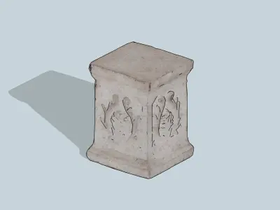 classical stone plinth Low-poly 3D model